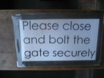 notice of small wooden gate